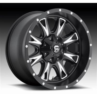 FUEL Off-Road Throttle, 17x6.5 Wheel with 8 on 6.5 Bolt Pattern - Black Milled - D513176582R